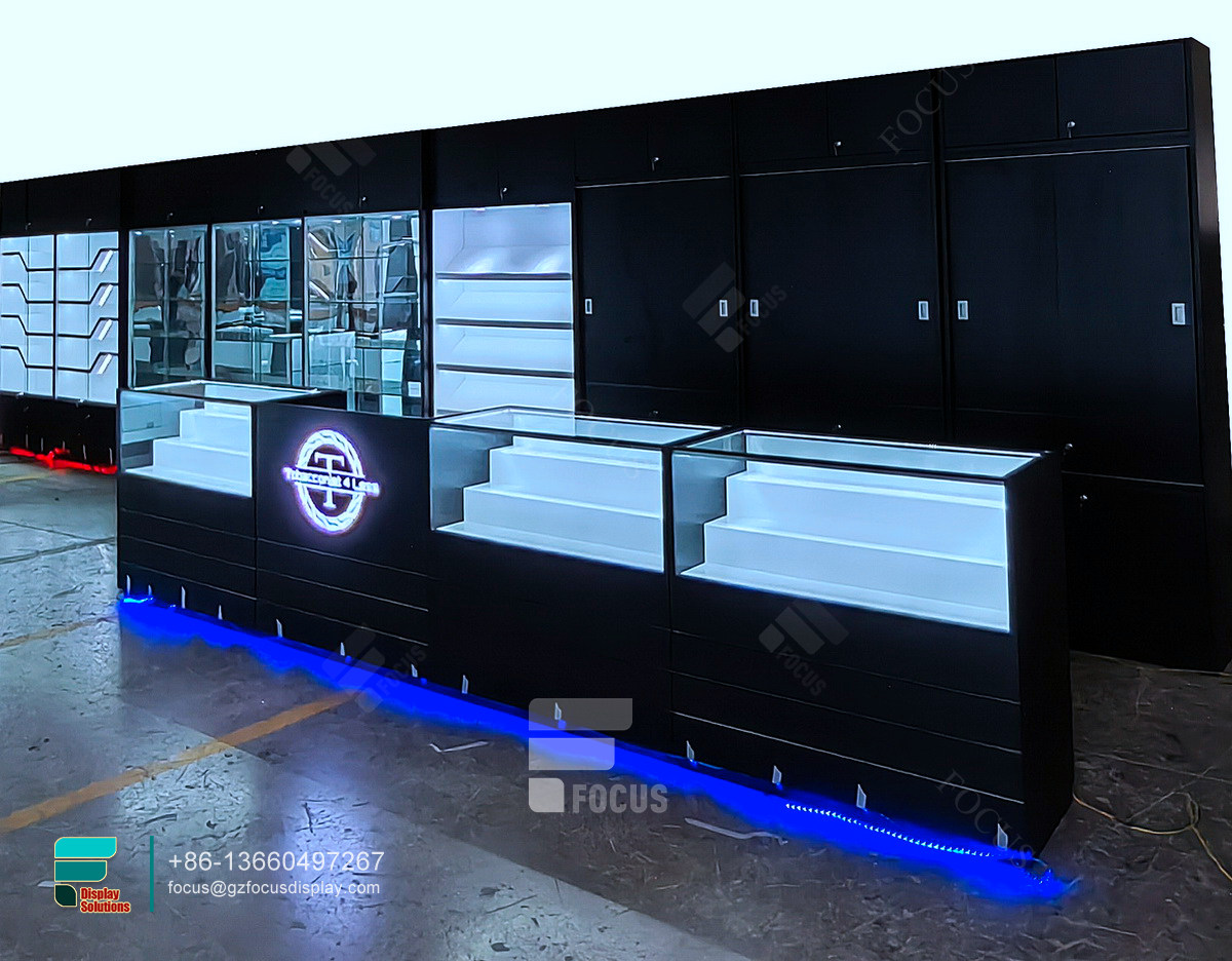 convenience store cigarette display stand glass showcase
