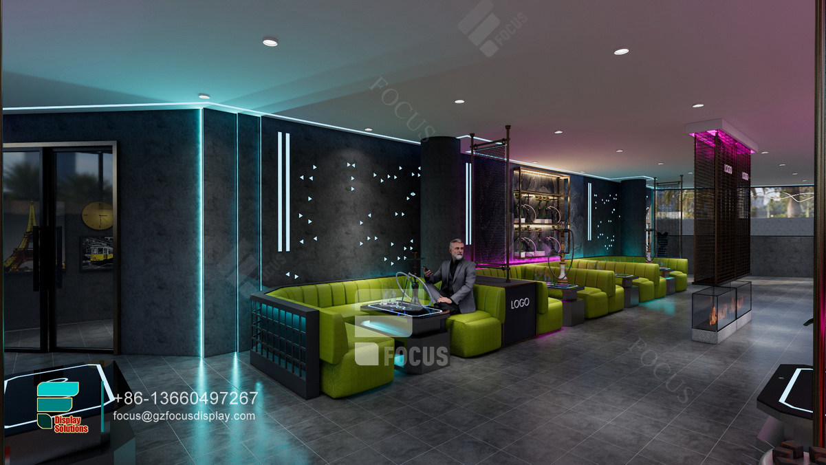 hookah lounge design smoke shop display cigarette shelving