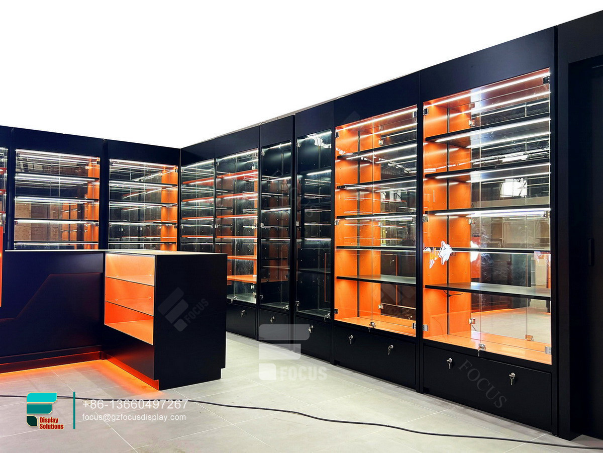 retail cigarette display showcase display modern store counter