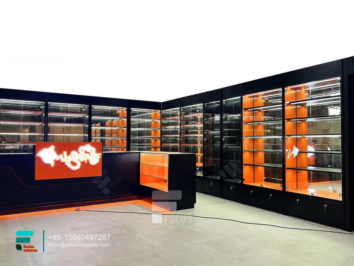 retail cigarette display showcase display modern store counter