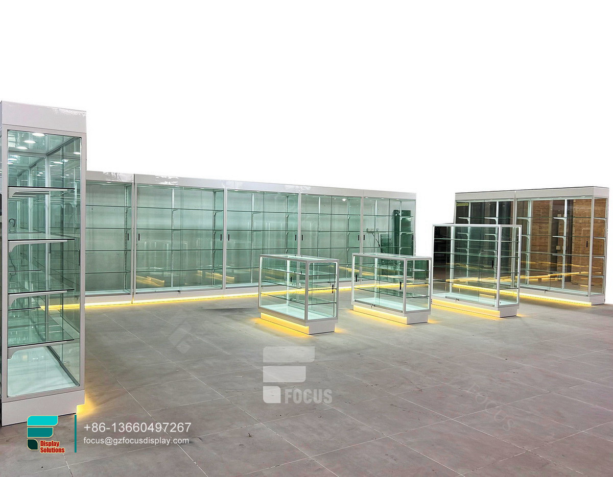 smoke shop glass display dispensary retail showcases