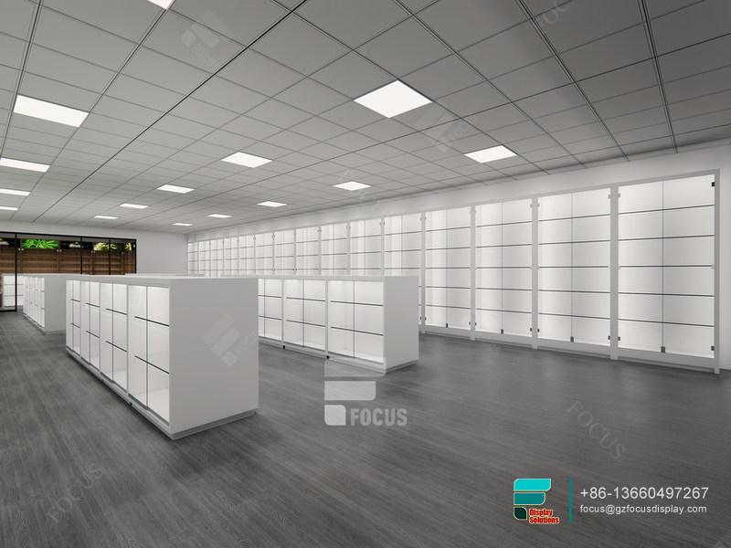 Retail Cigarette Display Case Glasses Store Display Furniture
