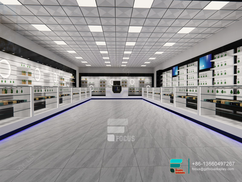 Cannabis Dispensary Displays Luxury Tall Glass Cabinet