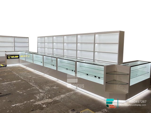 Custom Pharmacy Dispensary Shelving Store Glass Display