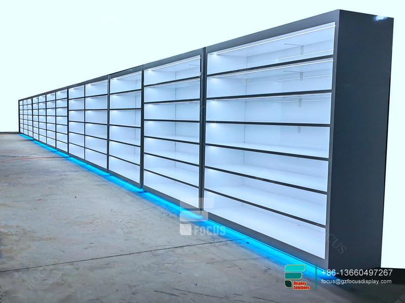 Retail Dispensary Displays Showcases Glass Display With LED