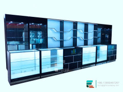 Wood Cigarette Display Glass Display Cabinet With Lock