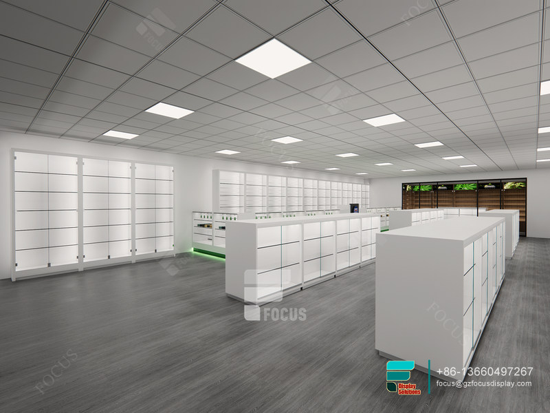 Retail Cigarette Display Case Glasses Store Display Furniture