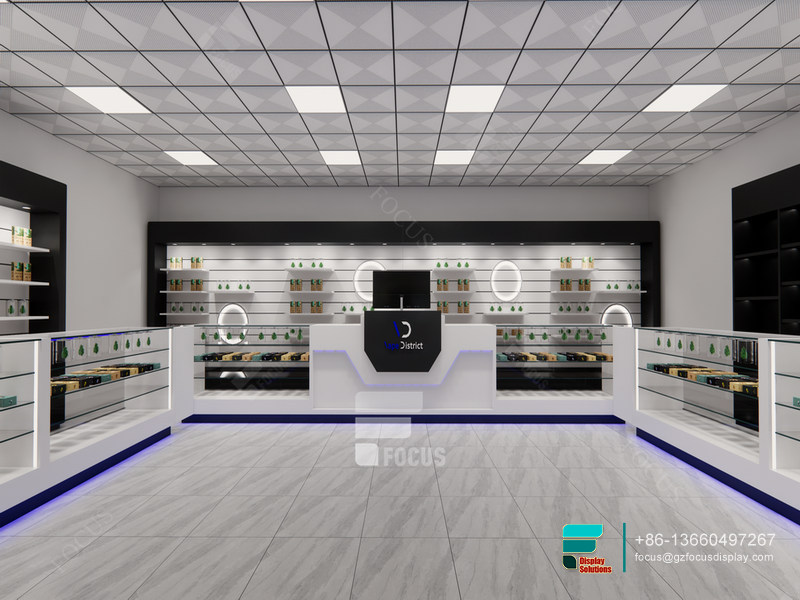 Cannabis Dispensary Displays Luxury Tall Glass Cabinet