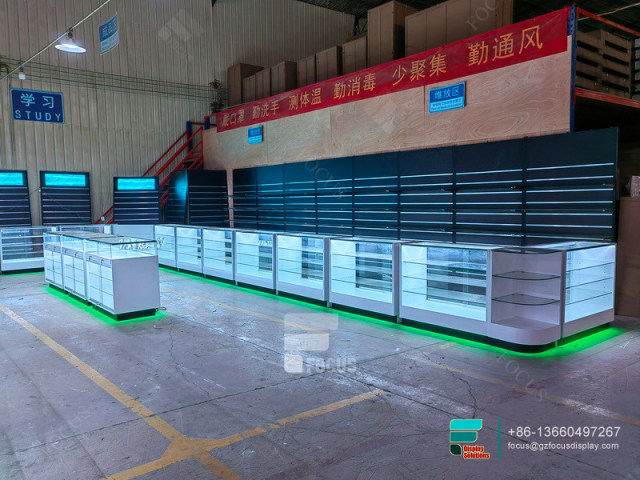 Custom Dispensary Display Cases Round Glass Display Case
