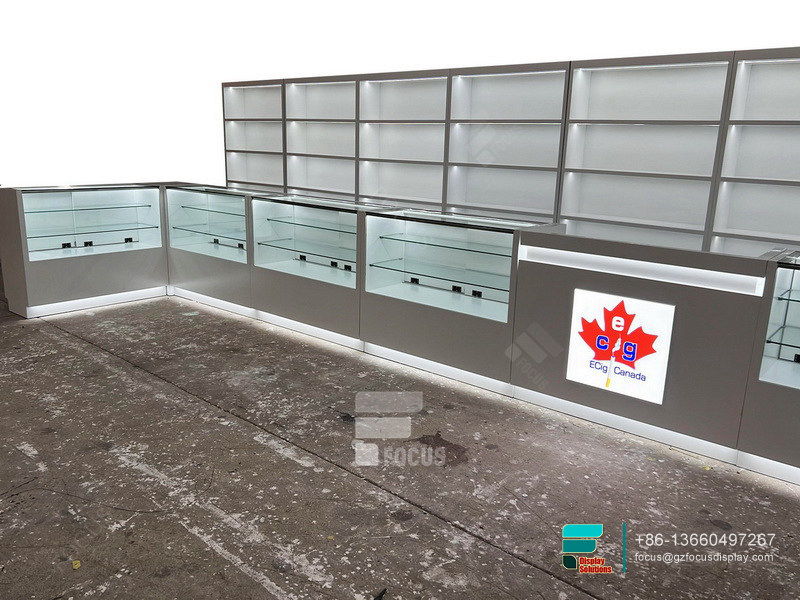 Custom Pharmacy Dispensary Shelving Store Glass Display