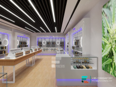 Smoke Retail Shop Display Racks Glass Wall Showcase For Shops