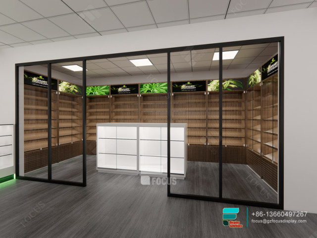 Retail Cigarette Display Case Glasses Store Display Furniture