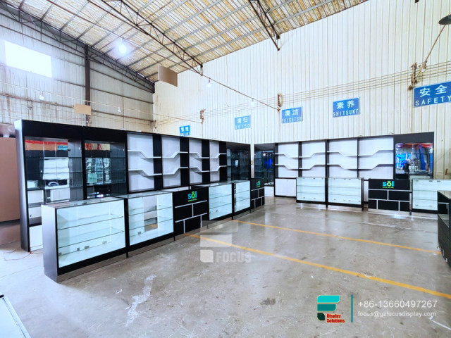 Wood Cigarette Display Glass Display Cabinet With Lock