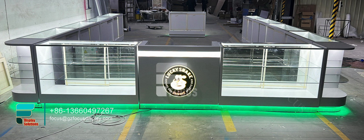 cigarette display cases glass display led store cabinets