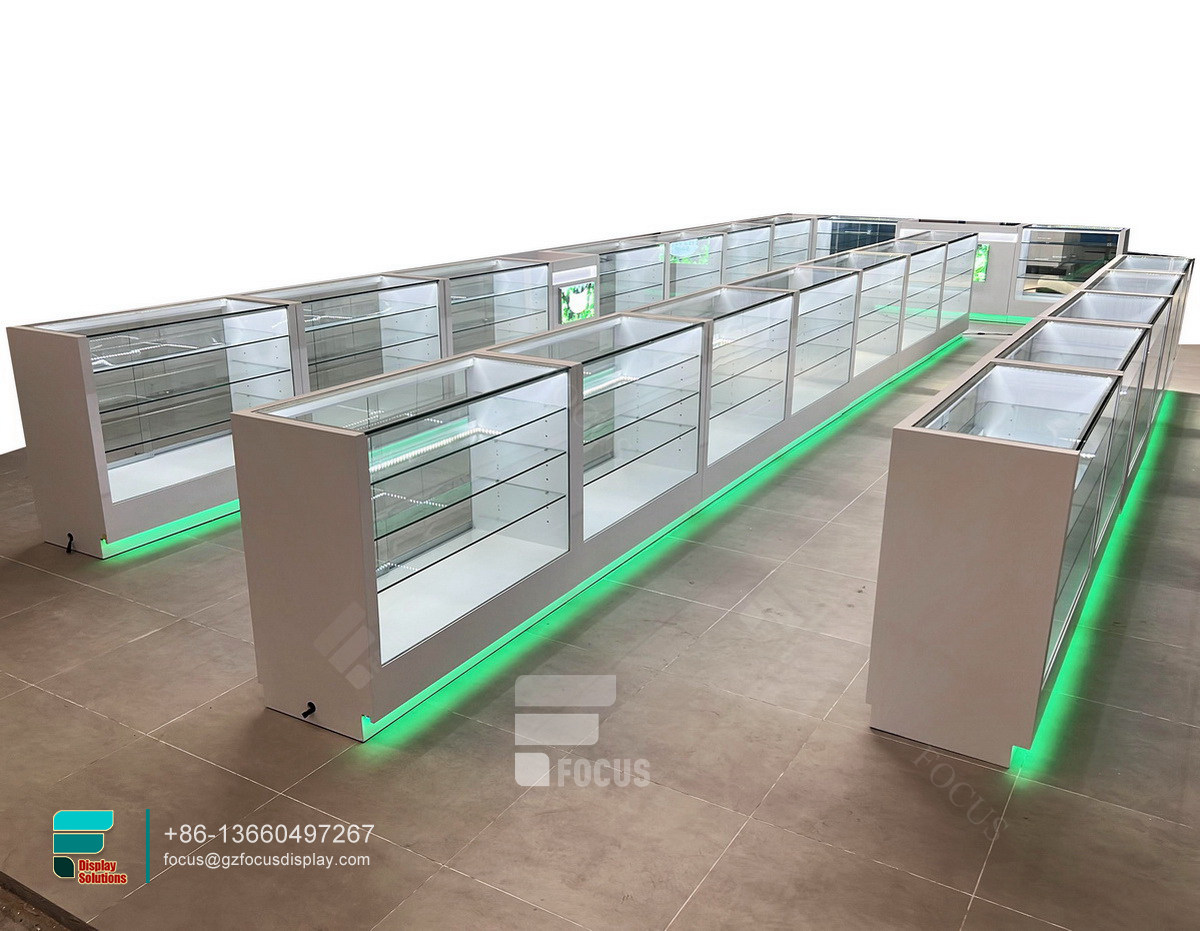 cigarette showcase smoke shop cabinets led display