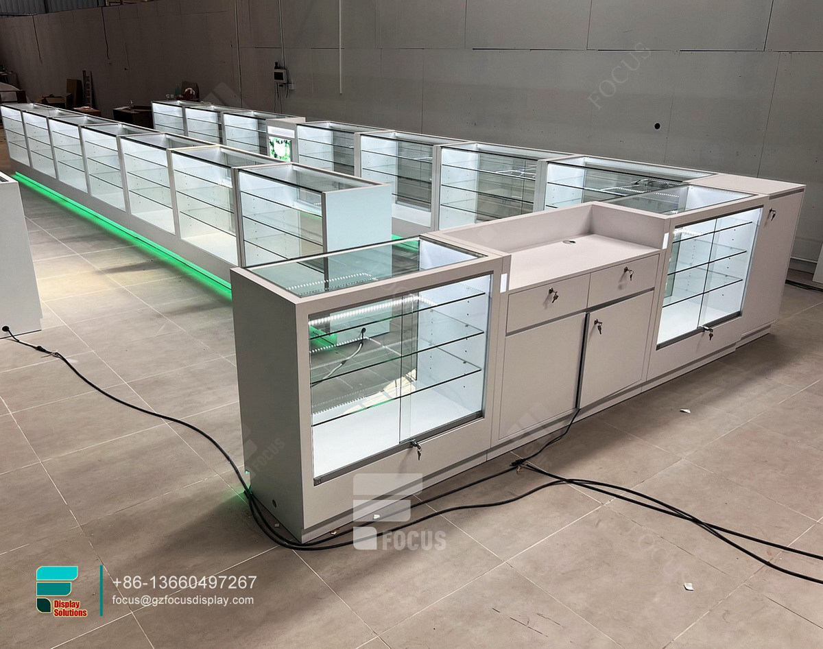cigarette showcase smoke shop cabinets led display
