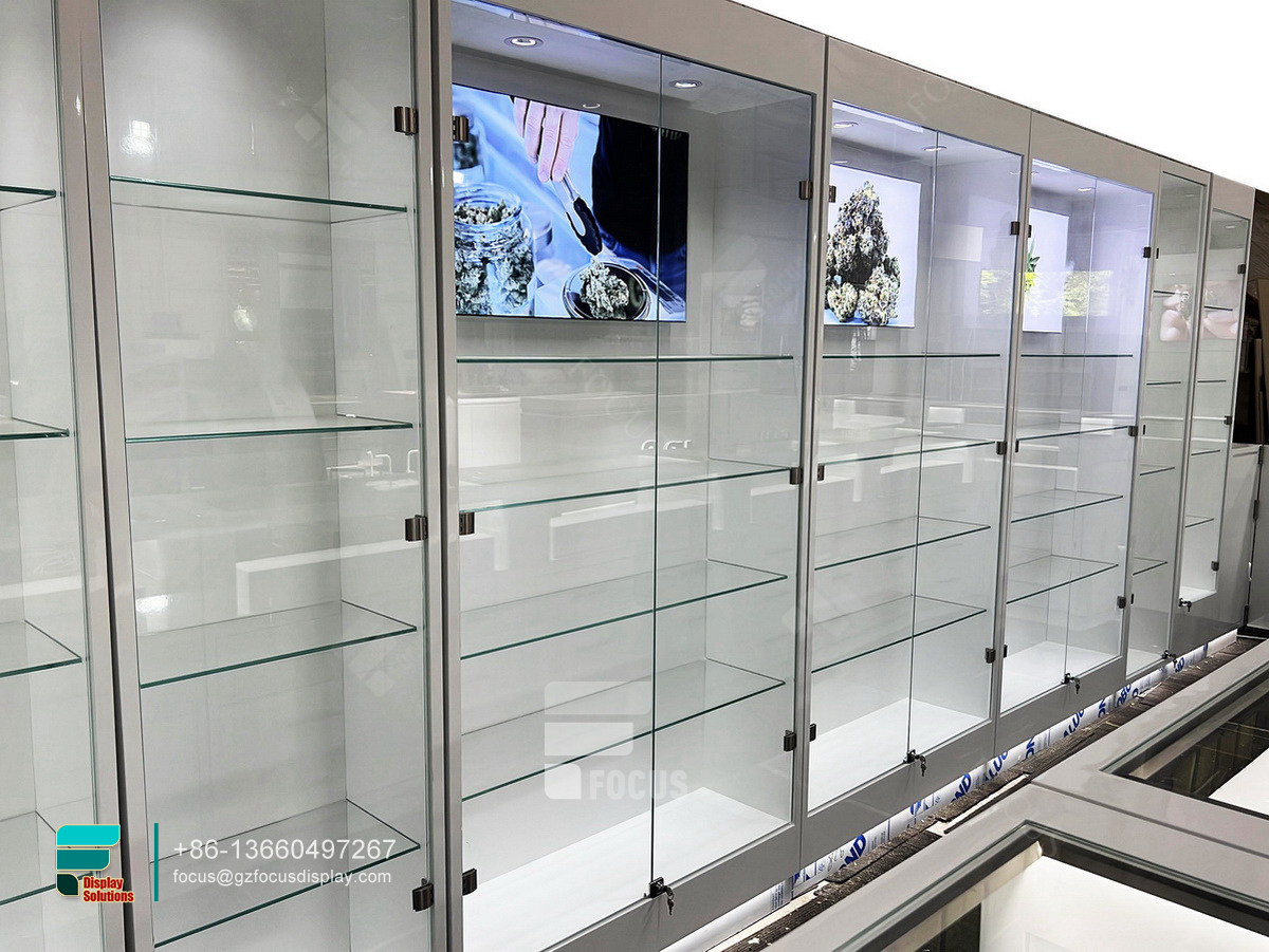 custom mall kiosk glass display showcase for smoke shop