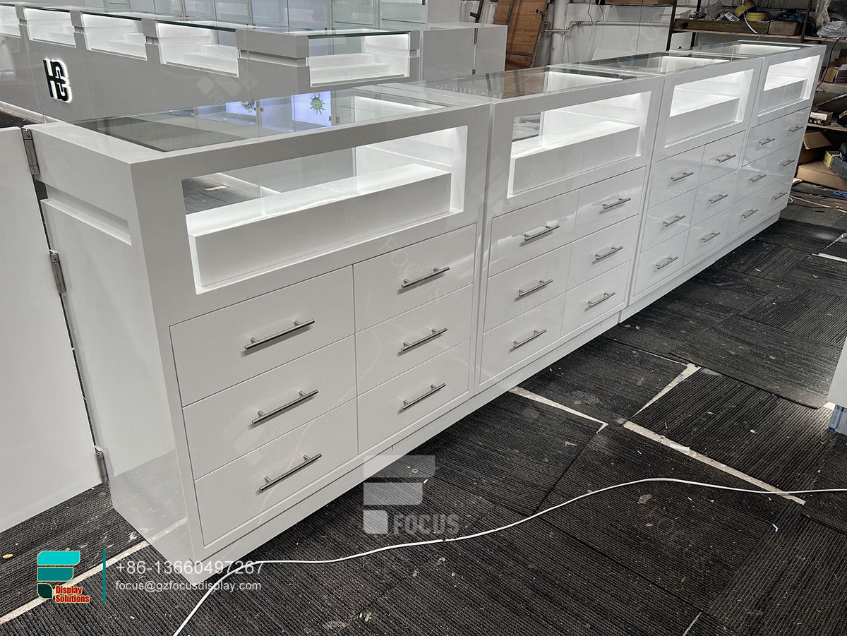 custom mall kiosk glass display showcase for smoke shop
