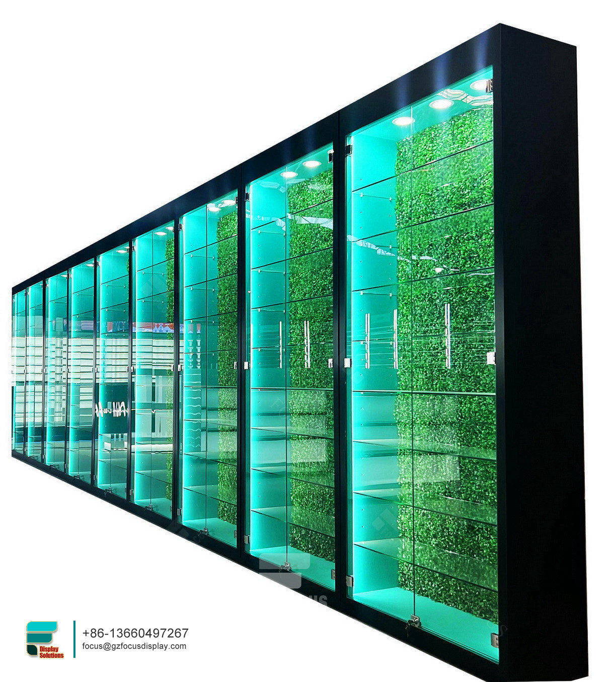 custom tobacco display shelf transparent glass vitrine
