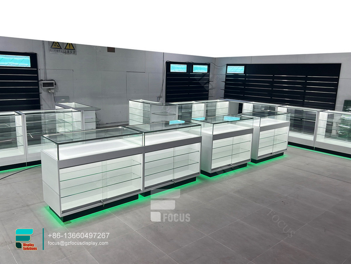 custom tobacco fixtures glass cabinet showcase for sale