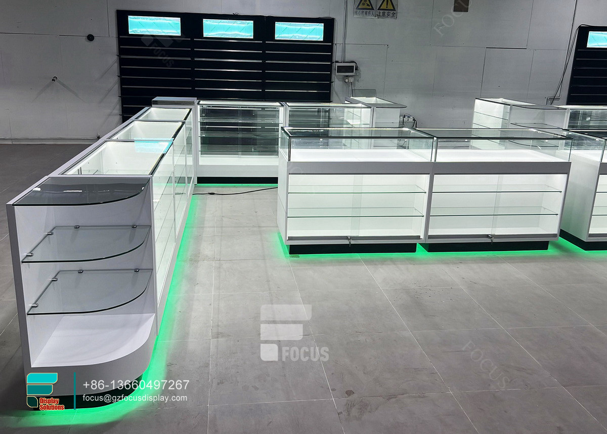 custom tobacco fixtures glass cabinet showcase for sale