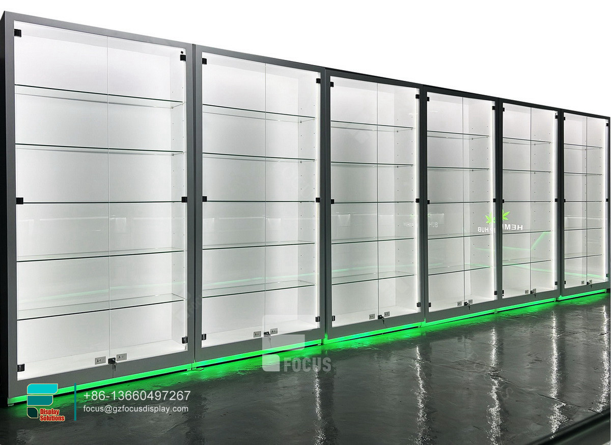 dispensary showcases display show glass tobacco stand