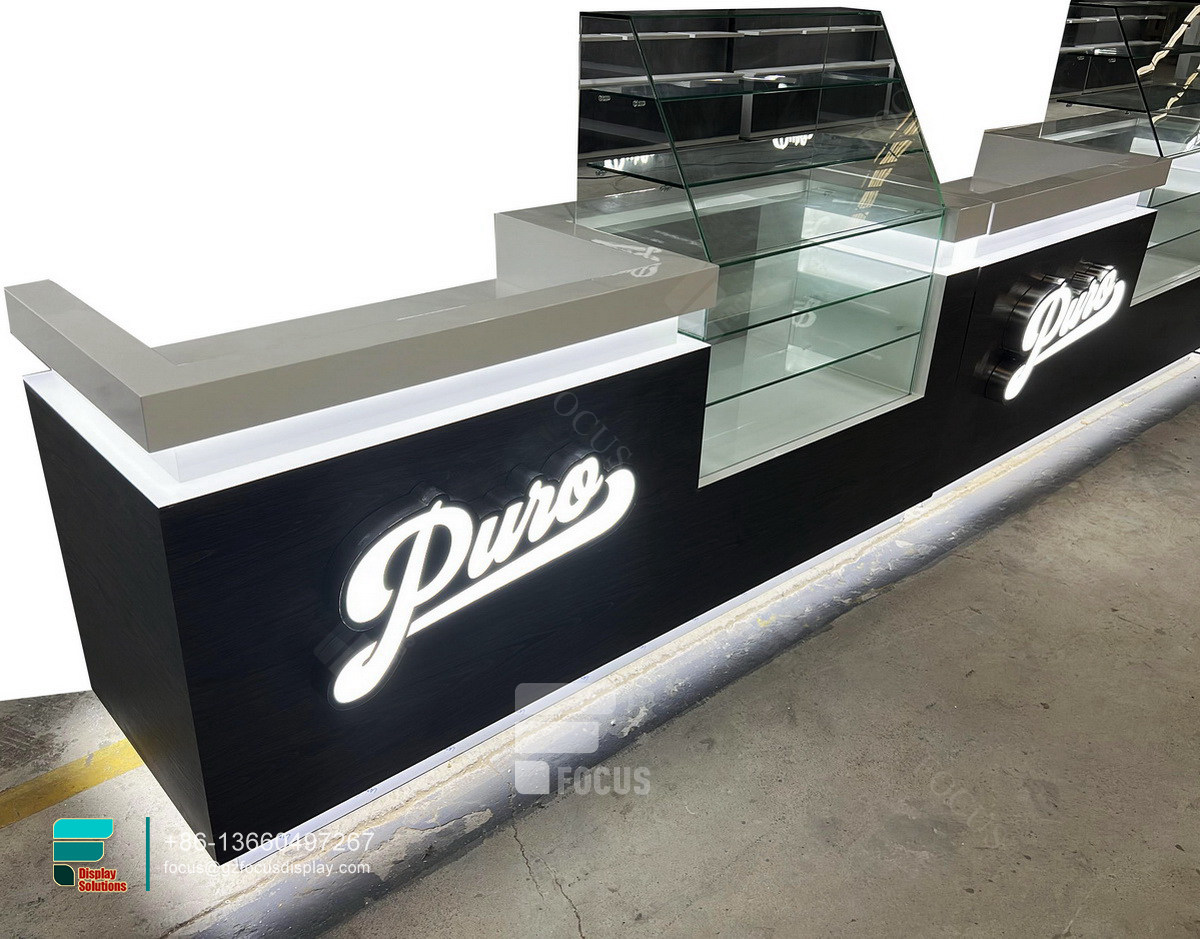 glass smoke display cigarette shelf dispensary cabinets