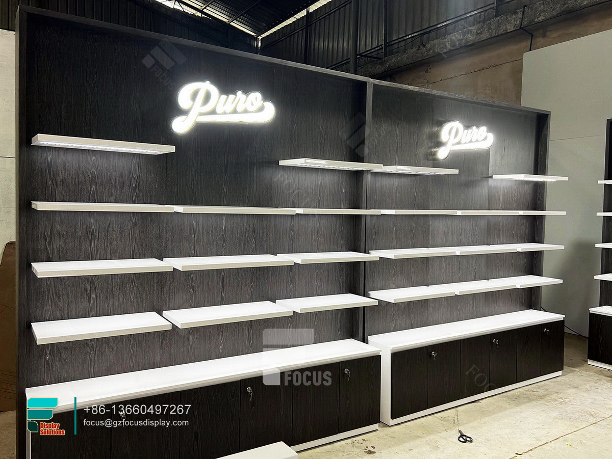 glass smoke display cigarette shelf dispensary cabinets