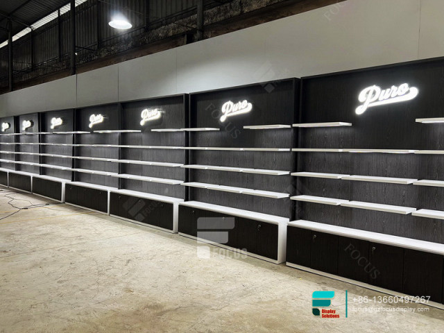 Glass Smoke Display Cigarette Shelf Dispensary Cabinets