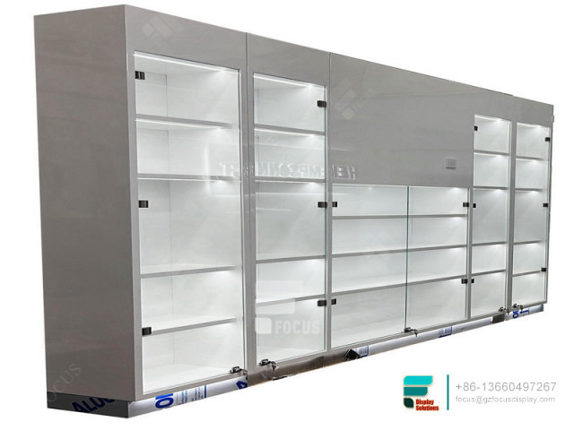 Custom Mall Kiosk Glass Display Showcase For Smoke Shop
