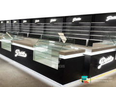 Glass Smoke Display Cigarette Shelf Dispensary Cabinets
