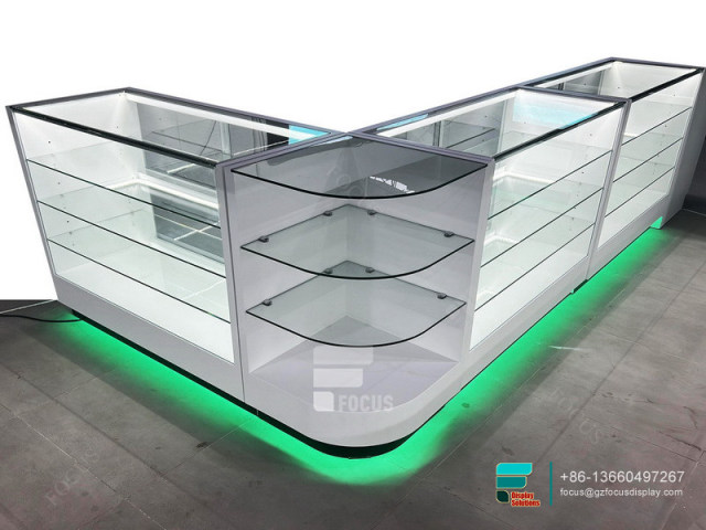 Custom Tobacco Fixtures Glass Cabinet Showcase For Sale
