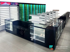 Custom Tobacco Display Shelf Transparent Glass Vitrine