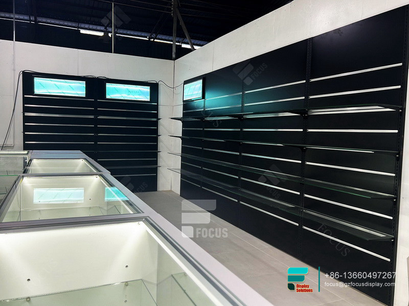 Custom Tobacco Fixtures Glass Cabinet Showcase For Sale