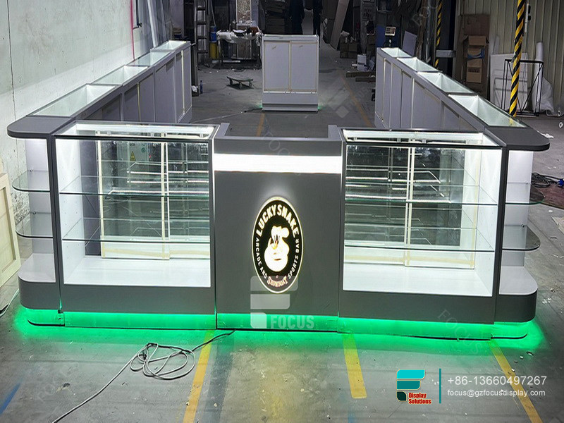 Cigarette Display Cases Glass Display LED Store Cabinets