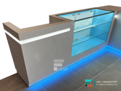 Commercial Smoke Shop Glass Display Shelf Tobacco Kiosk