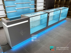 Commercial Smoke Shop Glass Display Shelf Tobacco Kiosk