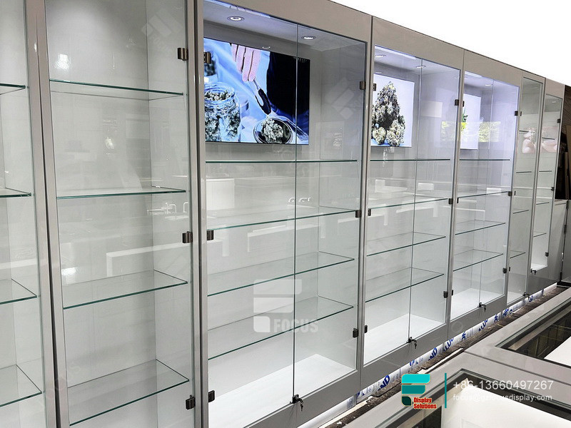 Custom Mall Kiosk Glass Display Showcase For Smoke Shop