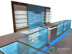 Commercial Smoke Shop Glass Display Shelf Tobacco Kiosk