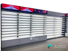Custom Tobacco Display Shelf Transparent Glass Vitrine
