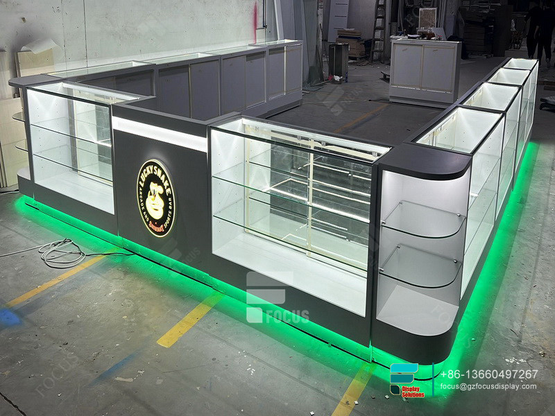 Cigarette Display Cases Glass Display LED Store Cabinets