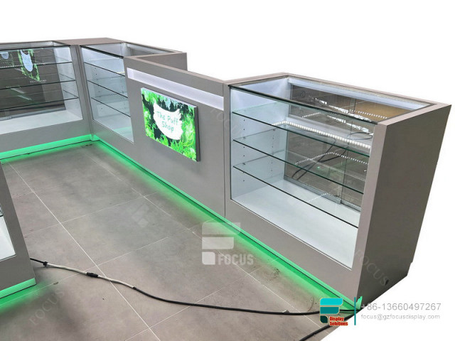 Cigarette Showcase Smoke Shop Cabinets LED Display
