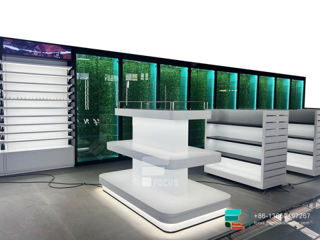 Custom Tobacco Display Shelf Transparent Glass Vitrine
