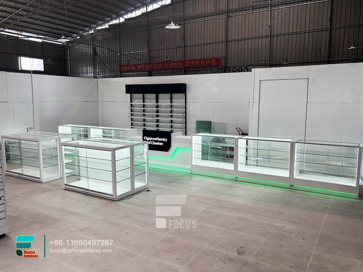 cigarette display smoke shop glass cabinet display case
