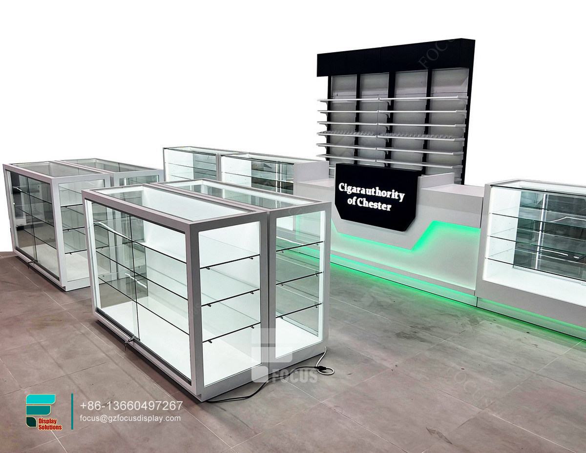 cigarette display smoke shop glass cabinet display case