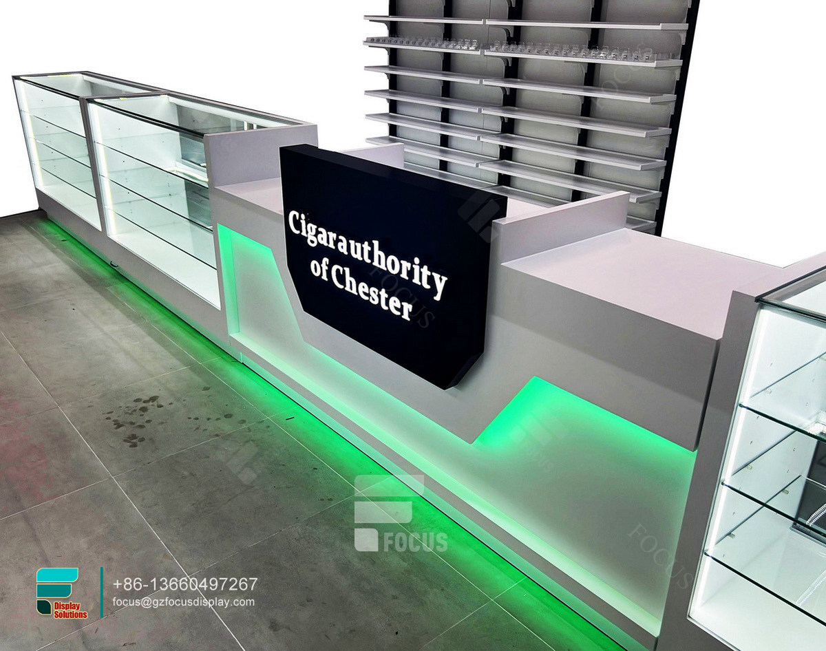 cigarette display smoke shop glass cabinet display case