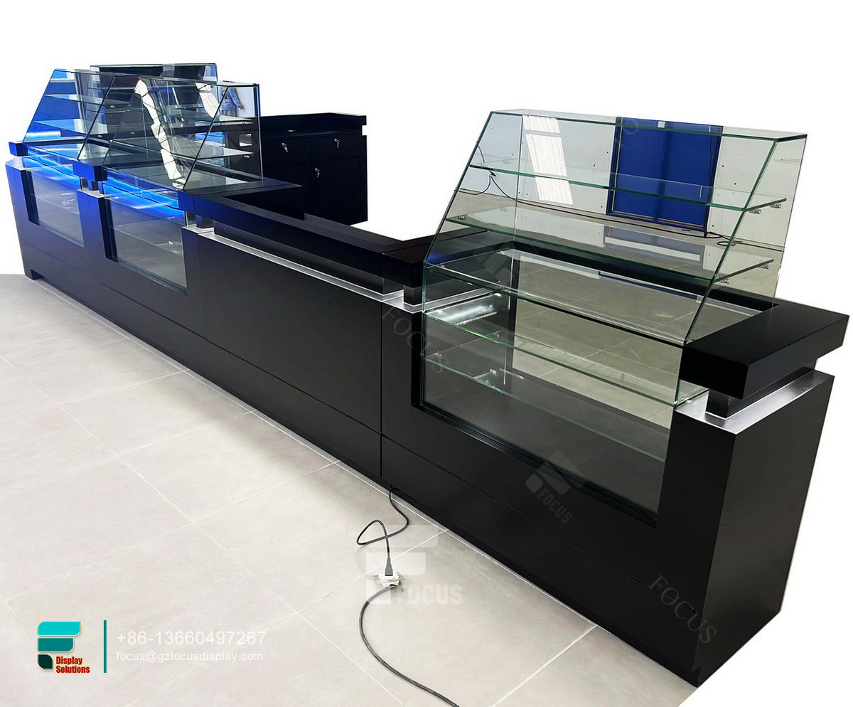 custom glass displays smoke shop retail display counters