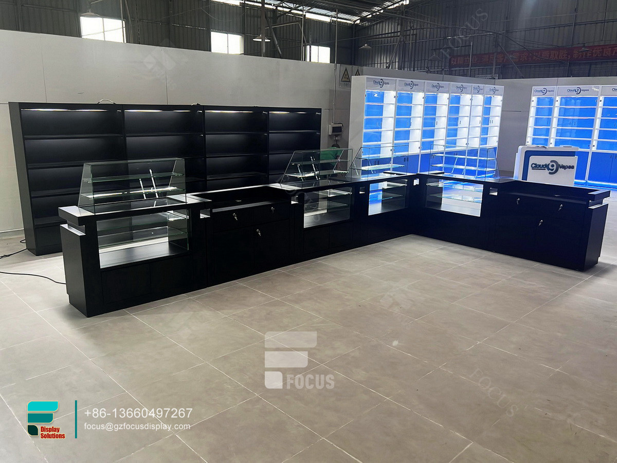 custom glass displays smoke shop retail display counters
