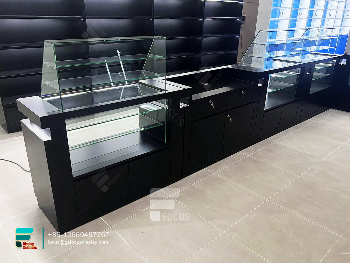 custom glass displays smoke shop retail display counters