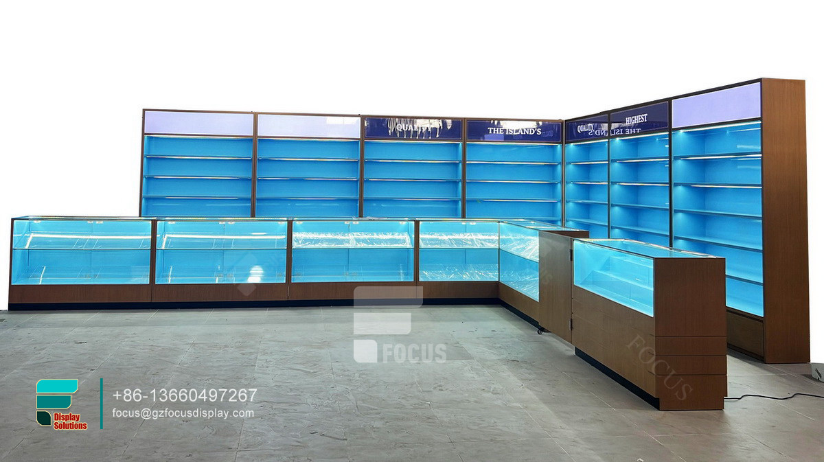 display cigarette modern smoke shop glass display case